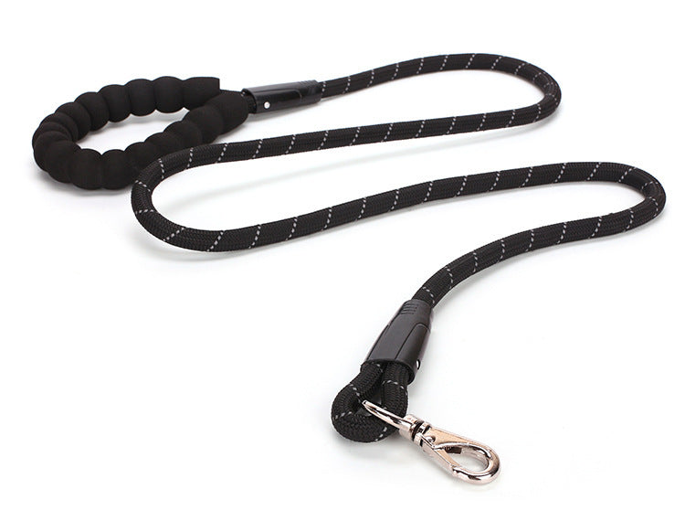 Reflective Dog Leash with EVA Foam Handle – Durable Nylon Round Rope for Outdoor Use