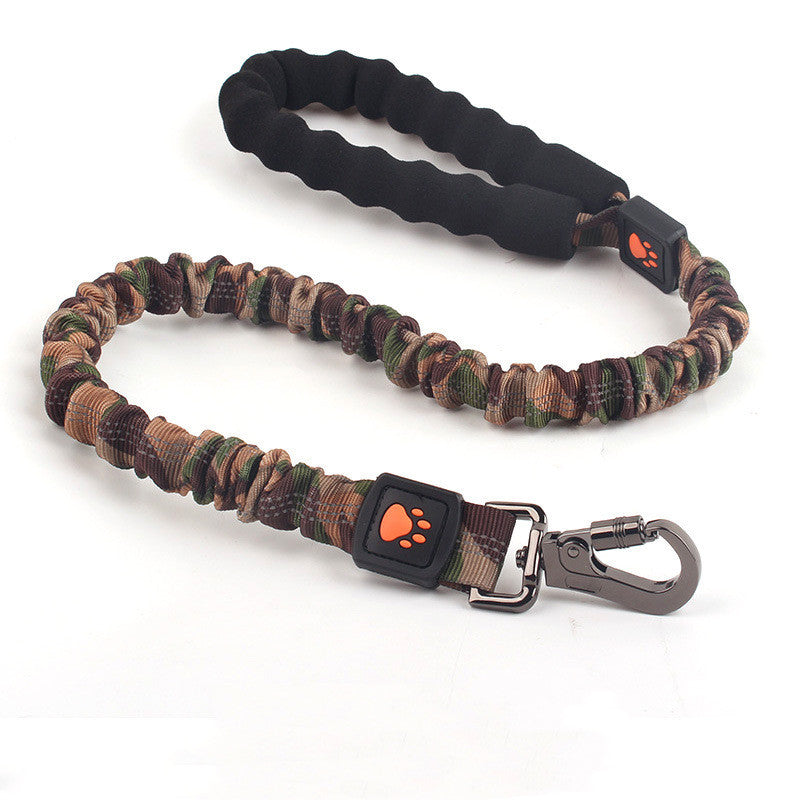 Elastic Nylon Dog Leash for Large Dogs – Adjustable Length with Camouflage Design