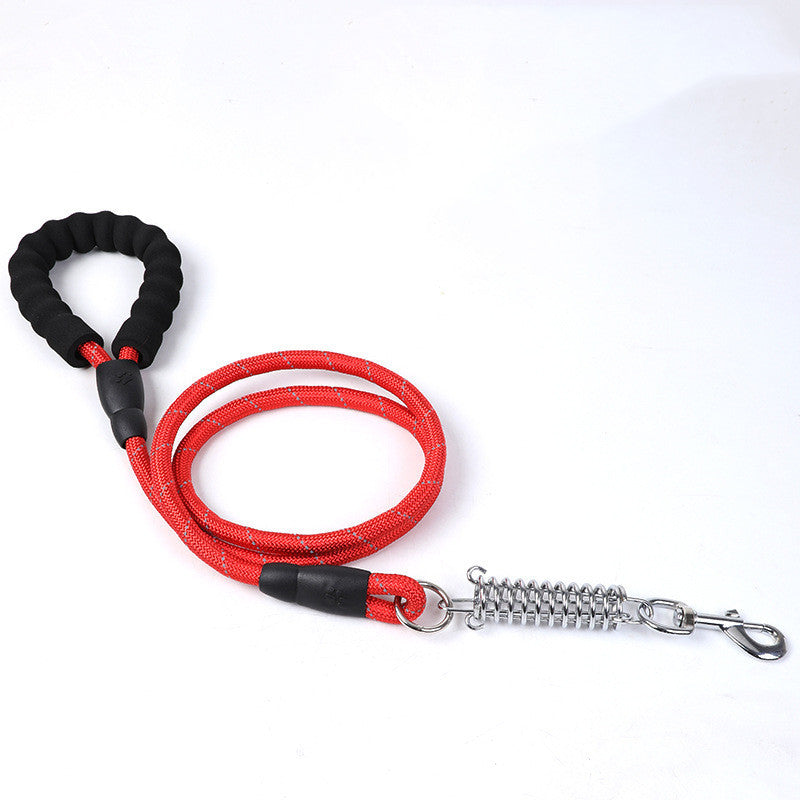 Reflective Dog Leash with EVA Foam Handle – Durable Nylon Round Rope for Outdoor Use
