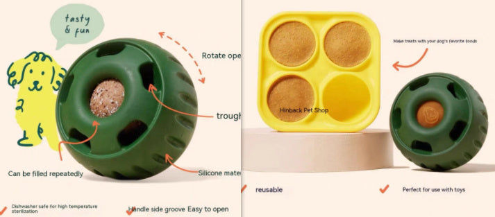 Interactive Silicone Treat-Dispensing Ball for Dogs – Fun & Engaging Feeding Toy